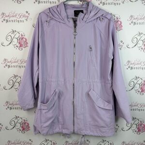 Streetwear Society jacket, coat, zip up pockets, Lavender Hooded Utility Jacket